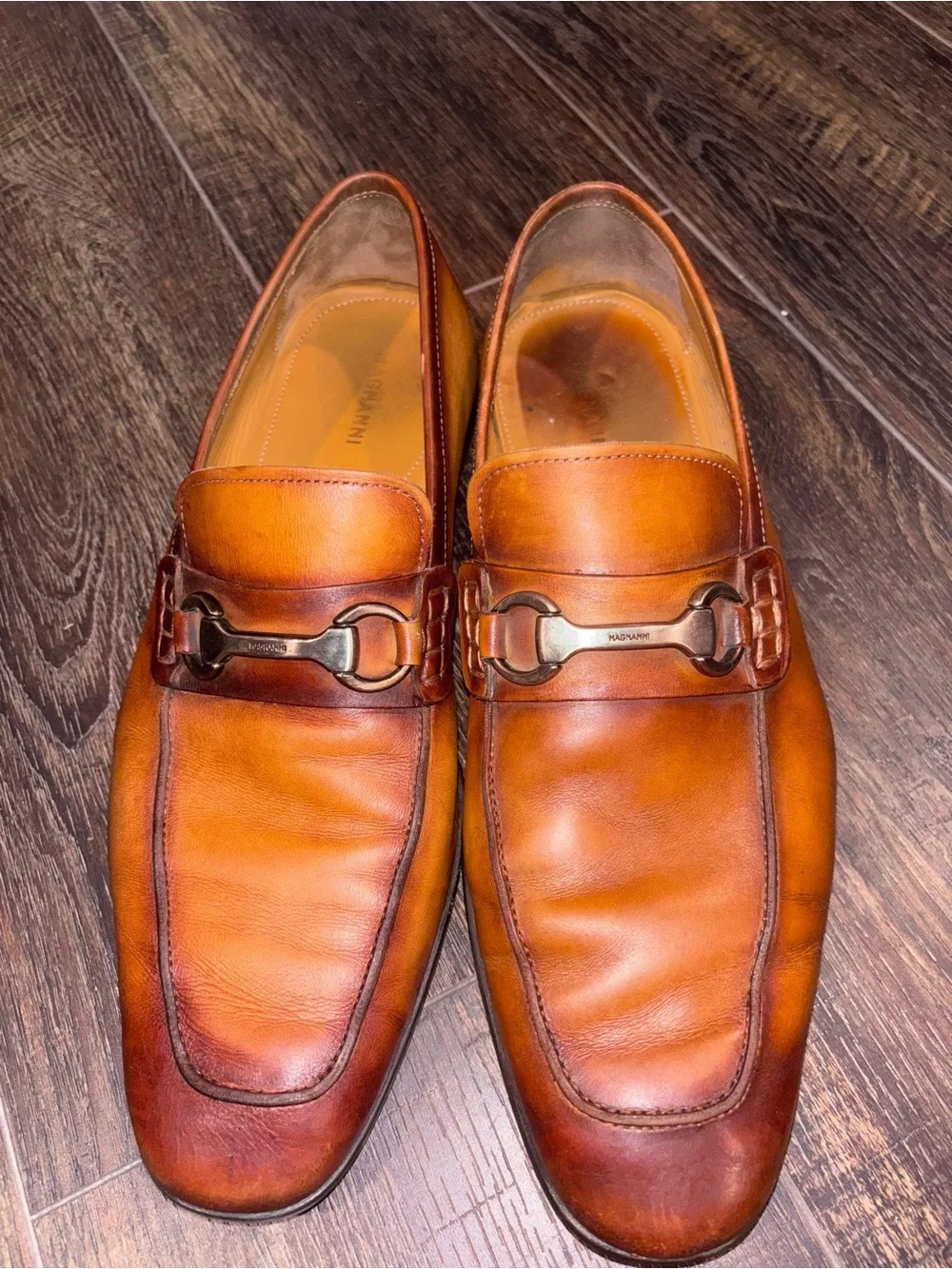 Men's Leather Bit Loafers in Cognac Brown